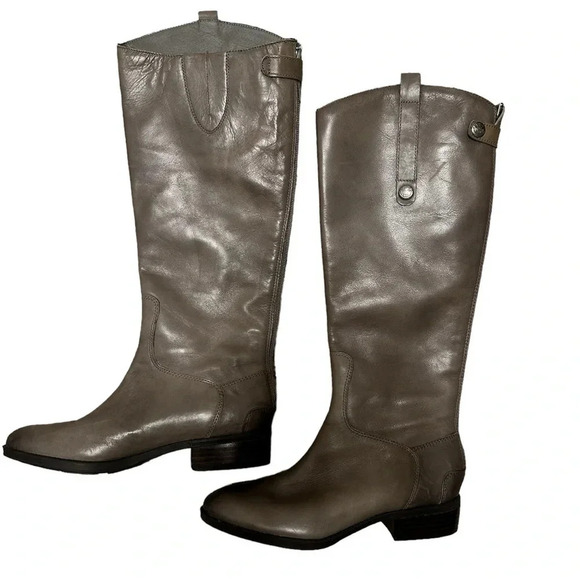 Sam Edelman Penny Genuine Leather  Riding Boots. Size 7M Gray - Picture 2 of 9